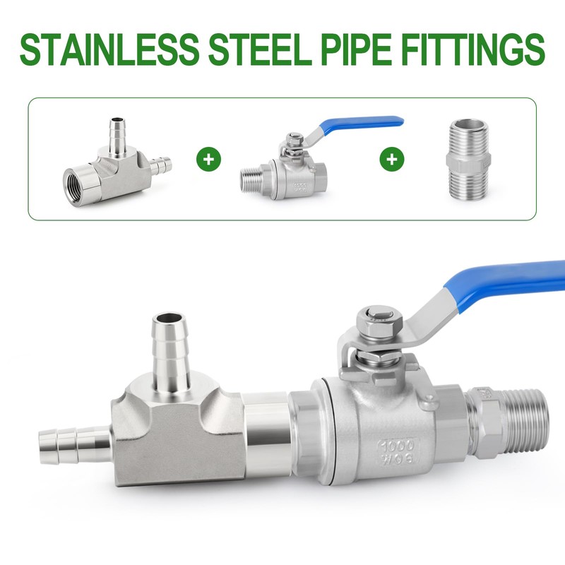 TAISHER 2PCS Forging of 304 Stainless Steel 3 Way Tee