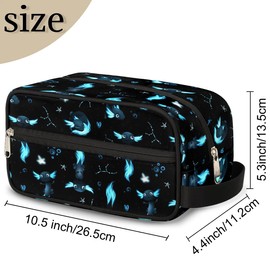 LLCXCSI Boys Travel Toiletry Bag Black Axolotl Kids Waterproof Hanging Dopp Kit, Wash Bag with Large Capacity for Travel, Sports, Shower