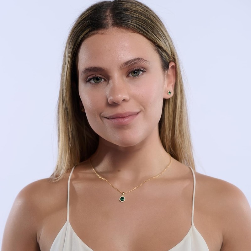 LuckyLy Set de Joyería para Mujer Oro 14k con Zirconia