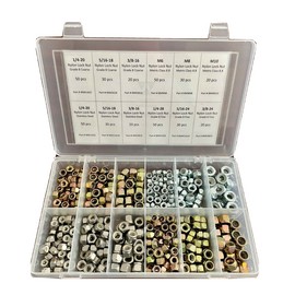 NYLON 400pc Nylon Lock Nut Assortment Grade 8 Coarse, Fine, Metric 8.8 Stainless Steel