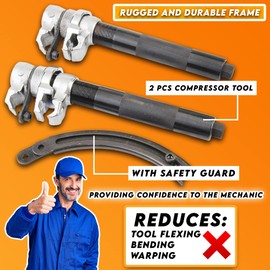 Shankly Spring Compressor Tool - 2200 Lbs - Extra Strength, Heavy Duty Build, Ultra-Rugged Coil Spring Compressor Tool or Strut Spring Compressor Strong and Durable ATV Spring Compressor Tool