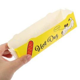 Wensmy 100 Paper Hot Dog Trays Hot Dog Wrappers Hot Dog Serving Dish Plates Disposable Fluted Hotdog Boats Hotdog Container Concession Stand Trays Hot Dog Cart Accessories16*5 * 4cm