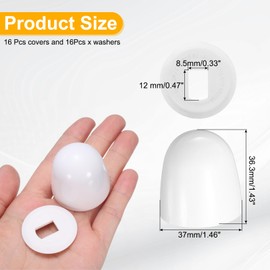 uxcell 6 Pack Universal Toilet Bolt Covers, 37mm/1.46" Push-On Toilet Bowl Caps