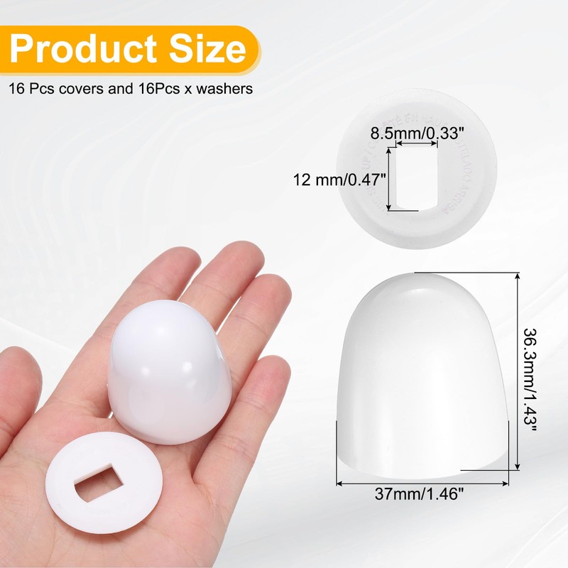 uxcell 6 Pack Universal Toilet Bolt Covers, 37mm/1.46" Push-On Toilet