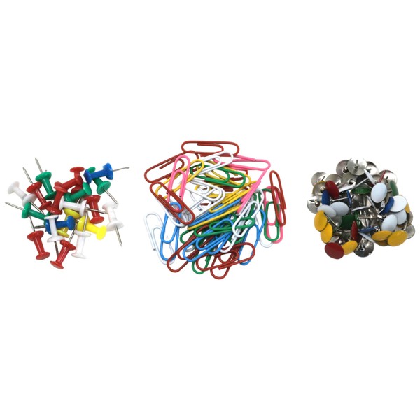 KnnX Pins and Clips Stationary Set includes 20 Drawing Pins