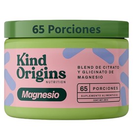 Citrato de Magnesio y Glicinato de Magnesio en Polvo | 65 días | 4000mg | Puro de Alta Absorción y Biodisponibilidad para Relajación Nocturna y Digestiva | Kind Mag Blend