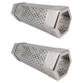 IMSurQltyPrise Smoker Smoke Tube Box for Pellets Grill, 304 Stainless Steel BBQ Cold Smoker Generator Tube, 2.5 Hours of Billowing Hot or Cold Smoking - 6" Hexagon - 2 Pack
