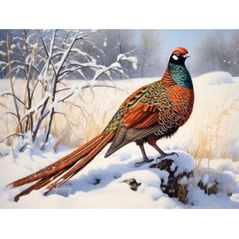 5D Diamond Painting Kits Pheasant Full Drill Round Beads Diamond Art Gems Stone Cross Stitch DIY Diamond Painting by Number Kits Wall Decoration 12x16inch