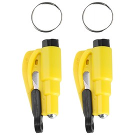 Mewtush 2pcs Family Pack, Emergency Car Safety Tool Set, Key Fob with Seat Belt Cutter & Window Breaker for Car Escape Tool, Rescue Tool & Spring Grains