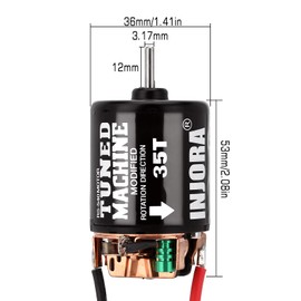 INJORA 540 Brushed Motor 35T Waterproof Motor for 1/10 RC Cralwer Car Axial SCX10 Pro SCX10 AXI03007 90046 TRX4 D90 Monster Truck （35T）