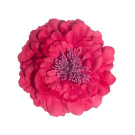 Koolgil Women's Bohemia Peony Flowers Hairpin Hair Clip Flower Brooch for Travel Party Festivals PF-11 (Fuchsia) (Pack of 1)