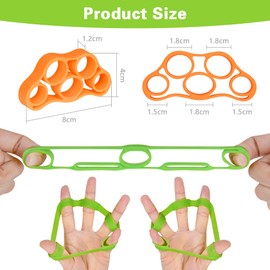 Vicloon Hand Grip Strengthener, 5PCS Finger Strengthener, Finger Resistance Bands, Hand Strengthener, Forearm Exerciser Hand Strengthener Finger Extensor Bands, Stress Relief, Increase Strength