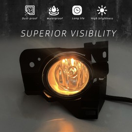 Fog Lights Compatible with 2009 2010 2011 2012 2013 2014 Nissan Maxima with H11 12V 55W bulbs Switch and Wiring Kit (Clear Lens)