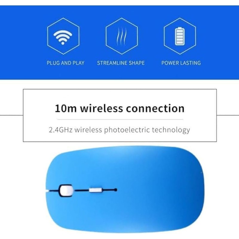 Wireless Mouse,Slim Portable Wireless Mouse for Laptop DPI Optical with