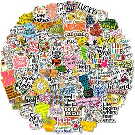 LIFEBE Pack of 200 Inspirational Slogan Stickers, Motivational Quotes, Positive Stickers for Children, Teenagers and Adults, Vinyl Waterproof for Water Bottles, Book, Laptop, Scrapbooking, Skateboard