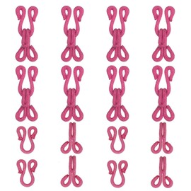 YELARXI Sewing Hooks and Eyes, 28mm Covered Hook Eye Sewing Closure Fasteners Sew on Snaps Fit for Bra Clothing Replacement Trousers Skirt Clothing DIY Craft (10 Pack, Rose Pink)