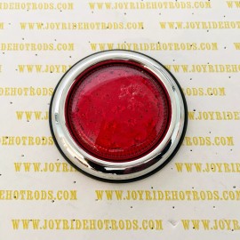 United Pacific 1937 Ford Tail Light Lens with Custom Chrome Bezel & Rubber Pad- 12V LED