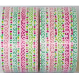 Tool Bench Hardware 2 Rolls Red, Green, and Orange Squiggles and Dots Patterned Duct Tape Bundle