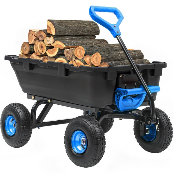 Autodaya 800lb Garden Dump Cart,Utility Wagon Wheelbarrows with Quick-Release System&4