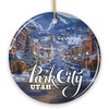 Culturally Artistic Park City Ceramic Ornament, Utah Picturesque Mountain Town