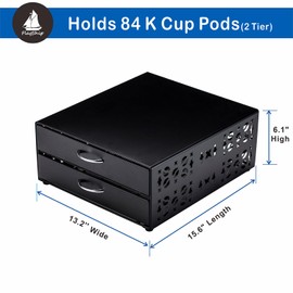 Flagship K Cup Organizer Drawer 2 Tier Coffee Pod Holder for Keurig Pod Holder Save Space Countertop Kitchen (84 Pods Capacity)