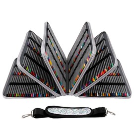 HMZSP Large Capacity Colored Pencil Case - 600 Individual Slots PU leather with Zipper Closure Portable Organizer for Watercolor Pencils Ideal for Artists（Silver）