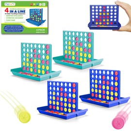 Pup Go 4-Pack Mini Pocket Sized 4-in-a-Row Board Game for Kids - Perfect Travel Sized Classic Game for Planes and Cars, Fun and Engaging Match Four Game for Children Ages 3 to 8 Years Old (Mini)