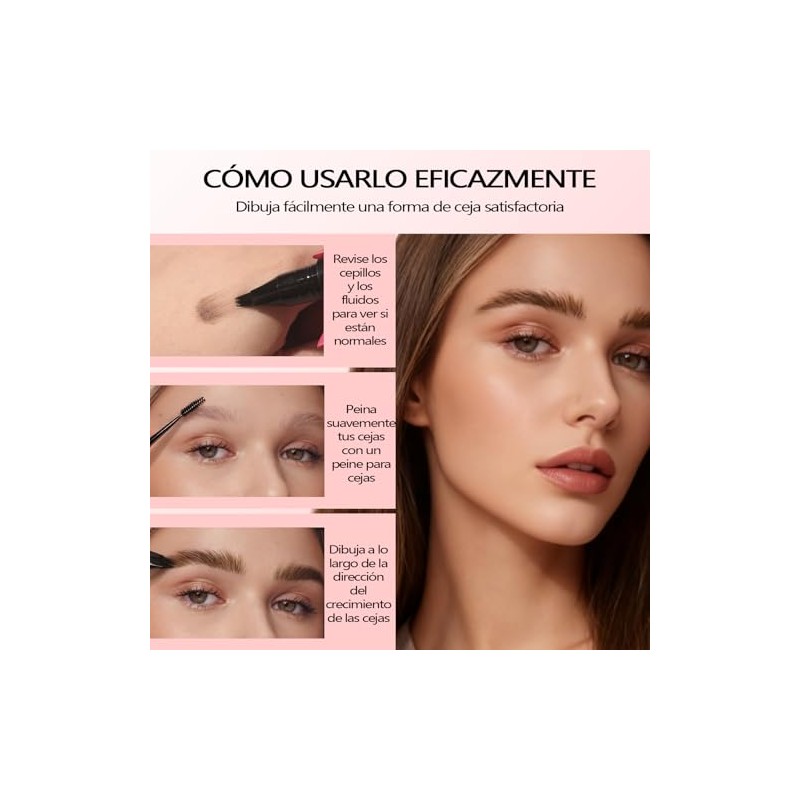2 Pcs Lapiz De Cejas, Lapiz para Cejas Efecto Microblading,