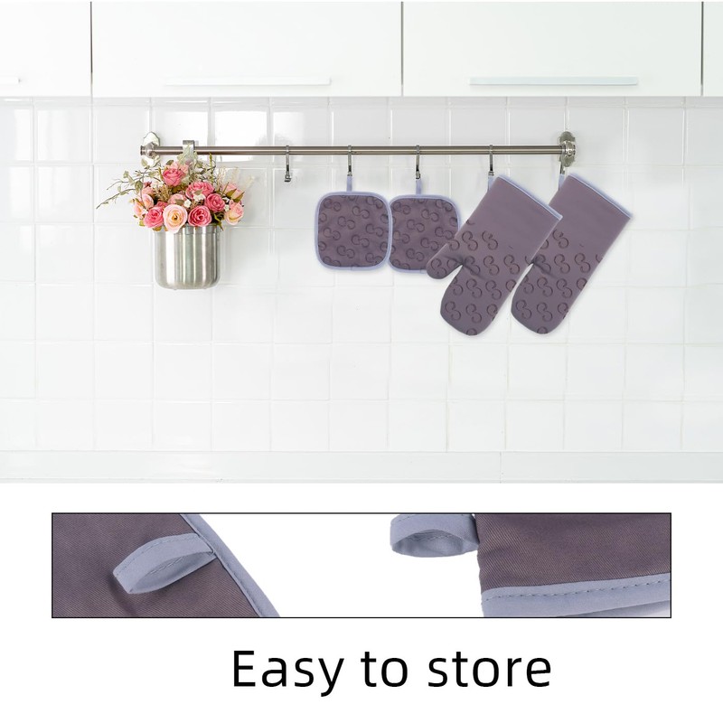 Oven Gloves and Pot Holders Set Heat Resistant Oven Mitts