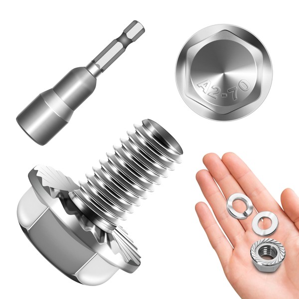 M6x1.0 Bolt (10 Sets) M6 x 12mm Flanged Hex Head