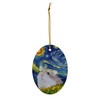 Whimsical Night Sky Roborovski Dwarf Hamster Christmas Ornament White Oval