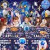Space Party Tableware Set for 4 Years, Space Birthday Decoration,