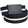 Urban Classics Canvas Belt, Black White Stripe/Black, One Size