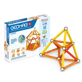 Geomag Classic - 42 Pieces - Magnetic Construction for Children - Green Collection - 100 Percent Recycled Plastic Educational Toys