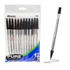 BAZIC Ballpoint Pen Pure Black Color Stick Pens, 1.0 mm