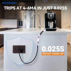 ELEGRP GFCI Outlet 20 Amp, Self-Test GFI Electrical Outlet with Thinner Design, TR Tamper Resistant GFCI Receptacle, Ground Fault Circuit Interrupters with Wall Plate, UL Listed, Brown, 2 Pack