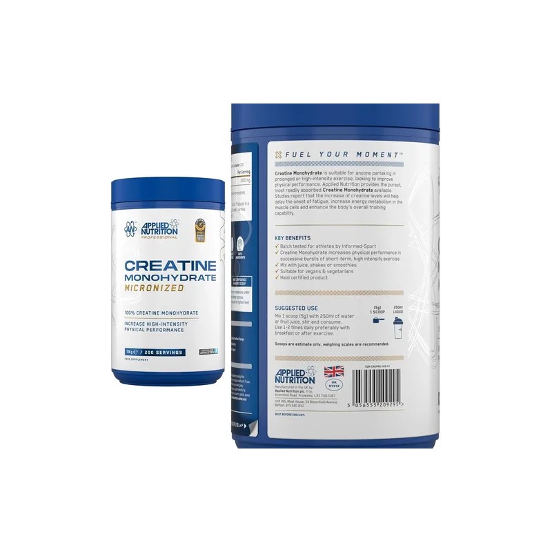Applied Nutrition Creatina Monohydrate 1kg, 100% Micronizada