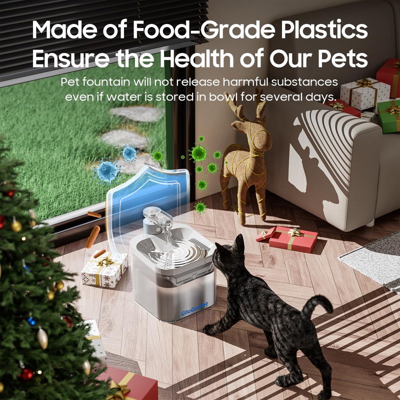 Cat Water Fountain - True Wireless Pet Water Fountains for