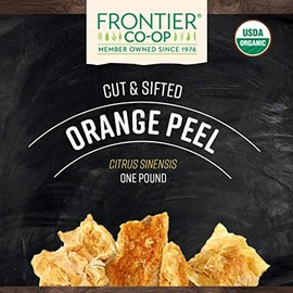 Frontier Co-op Orange Peel, Cut & Sifted, Certified Organic, Kosher, Non-irradiated | 1 lb. Bulk Bag | Citrus sinensis