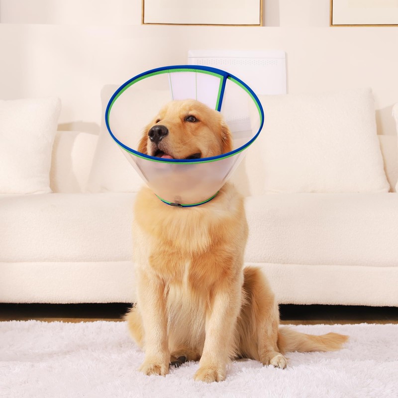 Collare Elisabettiano Cane Morbido, Regolabile Cono per Cani Post-Operatorio, Leggero