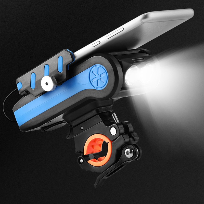 Bicycle Lights Four-in-one Riding Headlight Mobile Phone Holder With Horn