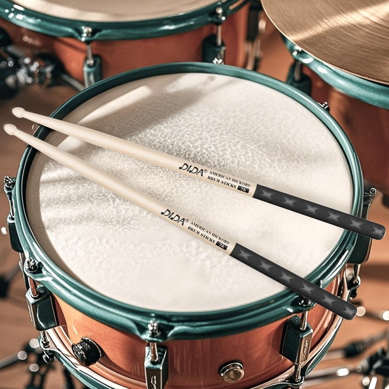 Drum Sticks, American Hickory Drumsticks, Drumsticks for Drum, Non-Slip Grip,