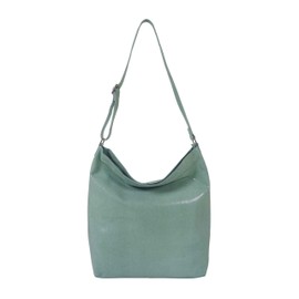 ASSOTS Stylish Genuine Leather Tote Bag for Women - Spacious, Zippered, and Perfect for Work, Beach bag, and Shopping (Granite Green)
