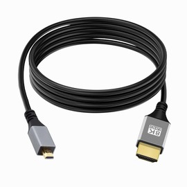 xiwai 8K Micro HDMI 2.1 Ultra Thin HDTV Cable 1.0m Type A to Type D 4K Hyper Super Flexible Slim Cord for Camera HDTV