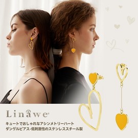 Linawe Stainless Steel Earrings, Resin, Titanium Earrings, Heart, Women's Jewelry, Hypoallergenic Earrings, Earrings Set, Dangling Earrings, American Earrings, Birthday Gift, Acrylic, No Gemstone