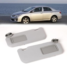 FITIPICI Driver Left & Passenger Right Side Sun Visor Compatible with Toyota Corolla 2007 2008 2009 2010 2011 2012 2013 Replacement Sunshade # 74320-12E00-B0, 74310-12L80-B0