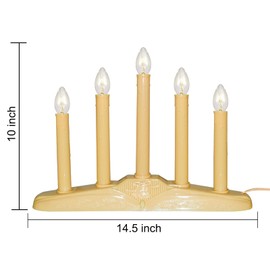 5 Lights Electric Window Candles, Christmas Window Candles with 6 C7 Clear Bulbs(1 Spare), Plug in Window Candles 5 Watt Country Candle Lamp for Window Home Table Party Christmas Decoration