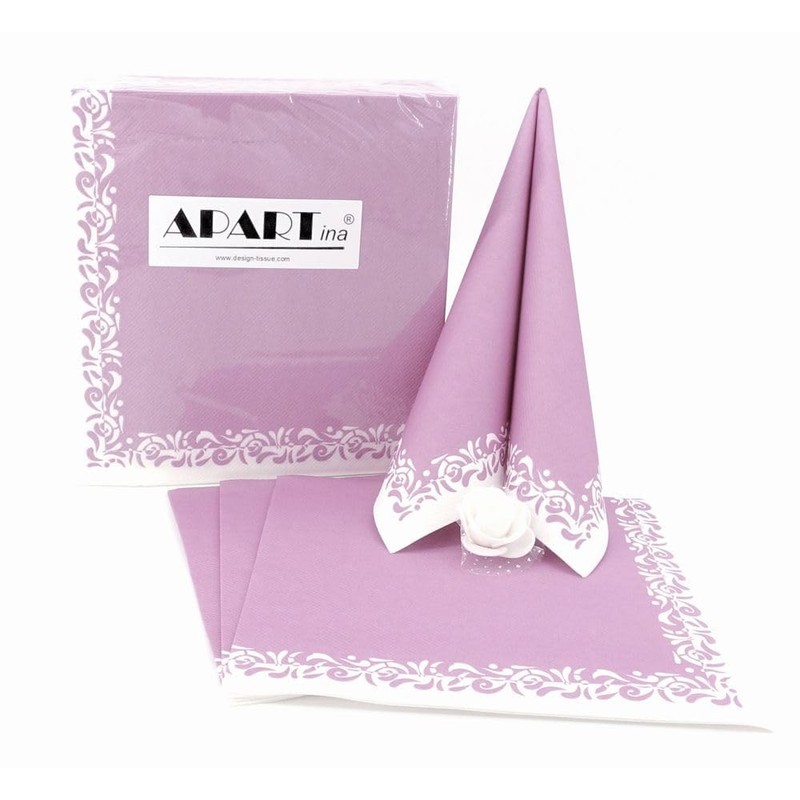 APARTina Airlaid Napkins Pack of 50, Fabric-Like Napkin - Romantic,
