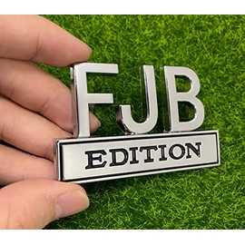 2 PCS FJB Edition Car Chrome Decal, Truck Golf Cart Boat Motorcycle RV Badge Emblem for Car Fender, Trunk or Tailgate