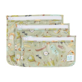 Bumkins TSA Approved Toiletry Bag, Travel Bag, Quart Zip Pouch, Clear Sided, PVC-Free, Vinyl-Free, Set of 3 – Camp Gear